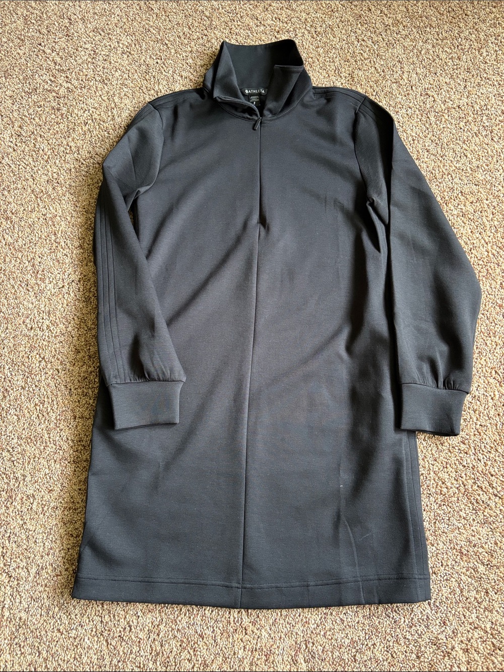 Athleta Black Lightweight Half-Zip Shirt Jacket Dress